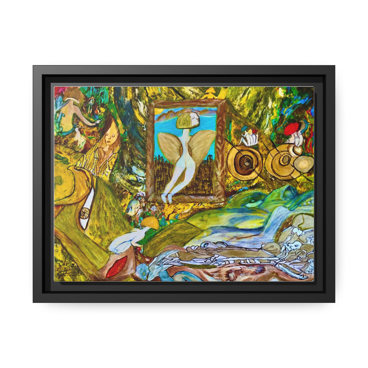 The Angels Are Watching |  30.50x22.90 Cm | Matte Canva |  Black Frame |