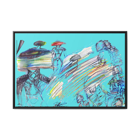 Prepare Yourself For The Unknown /Turquoise | 121.90 x81.30 | Matte Canvas, Black Frame