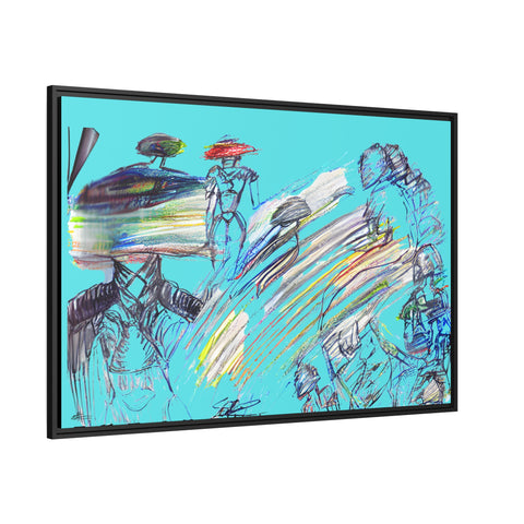 Prepare Yourself For The Unknown /Turquoise | 121.90 x81.30 | Matte Canvas, Black Frame