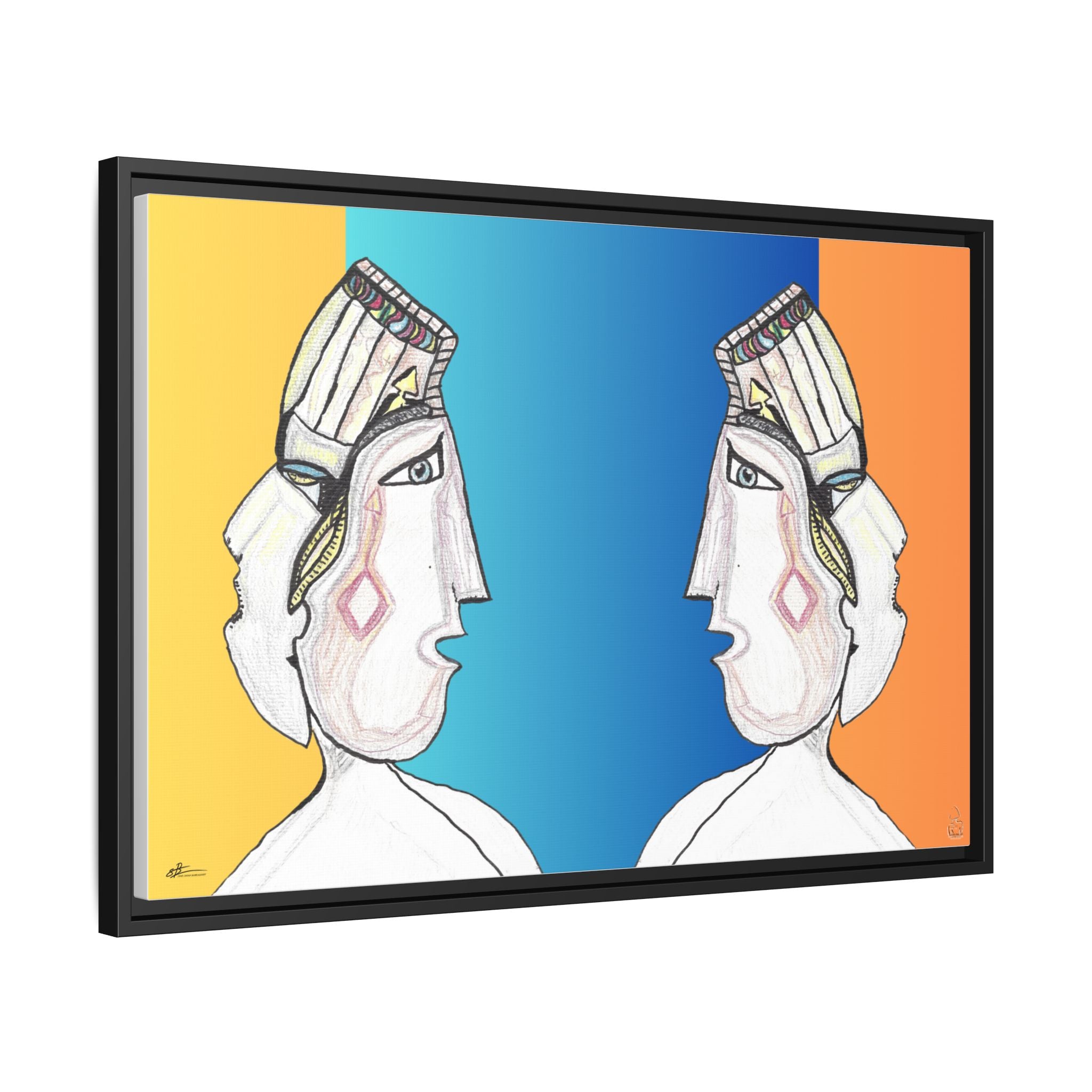 Two Faces Of The Truth / Color | 76.20 x50.80 Cm | Matte Canvas, Black Frame