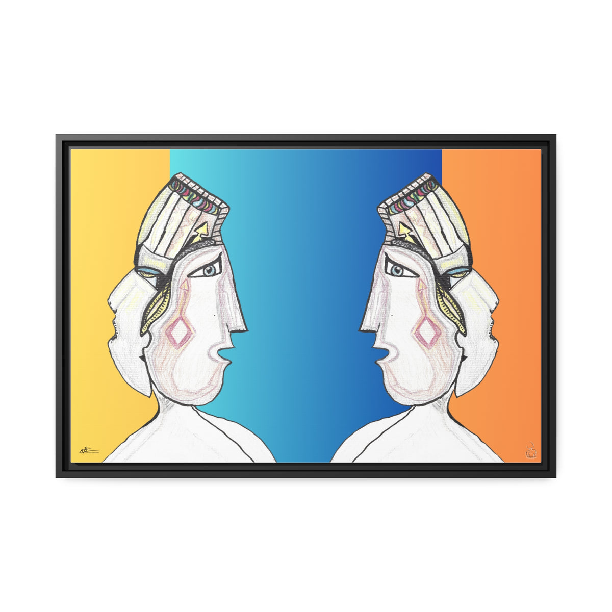 Two Faces Of The Truth / Color | 76.20 x50.80 Cm | Matte Canvas, Black Frame