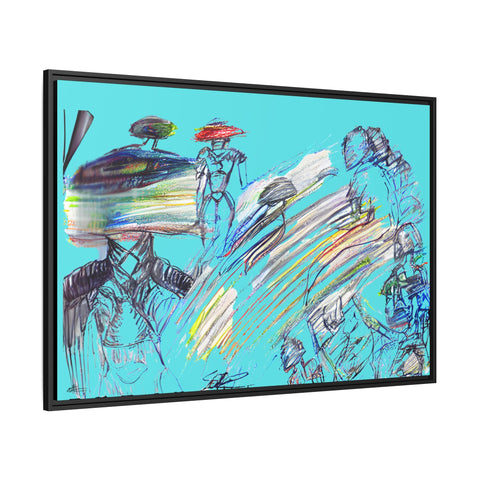 Prepare Yourself For The Unknown /Turquoise | 121.90 x81.30 | Matte Canvas, Black Frame