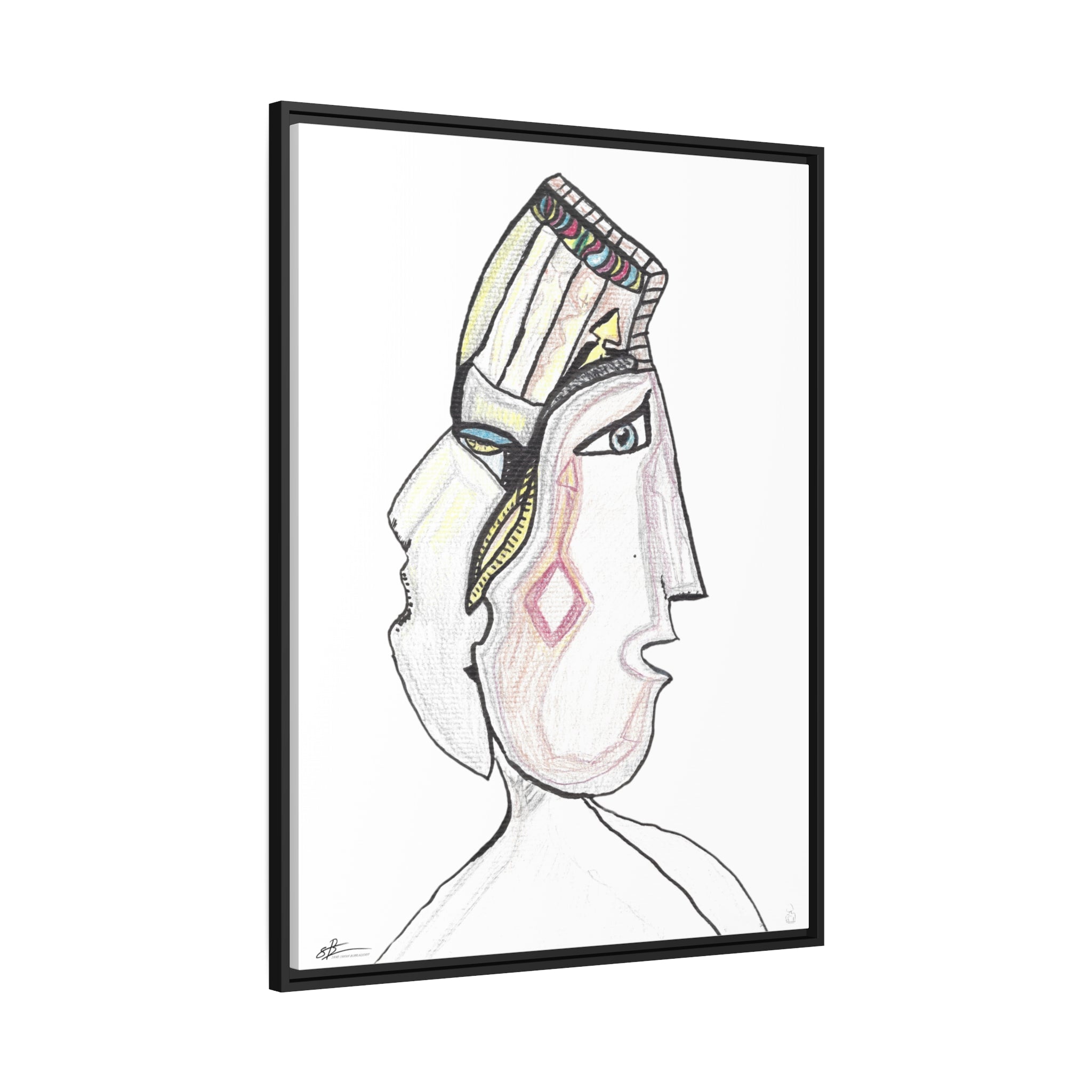 Two Faces Of The Truth  |  76.20x101.60 Cm | Matte Canvas, Black Frame |