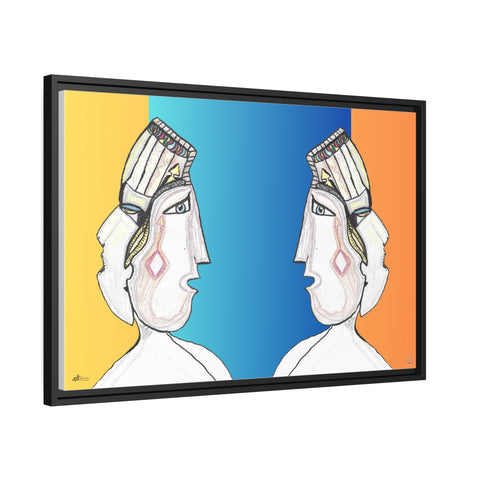 Two Faces Of The Truth / Color | 76.20 x50.80 Cm | Matte Canvas, Black Frame